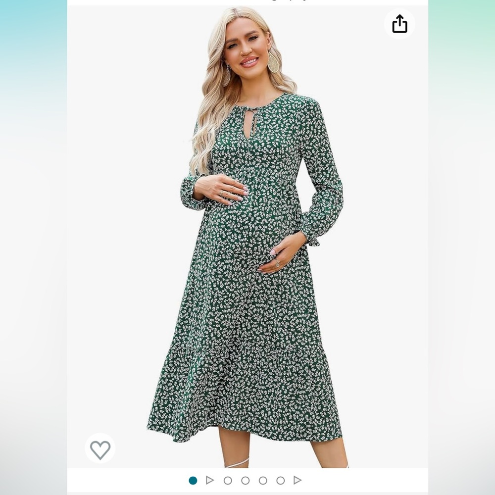Coolmee Maternity Black Floral Dress